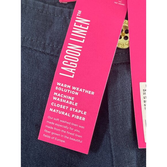 Lilly Pulitzer Breeta Linen Trouser Pants True Navy Blue Size 0 NWT $148 - Picture 8 of 16